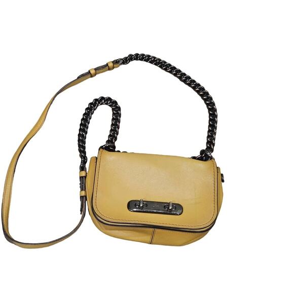 Coach Swagger Shoulder Bag‎  Yellow Gold/dark Gunmetal 12061 - Picture 1 of 10